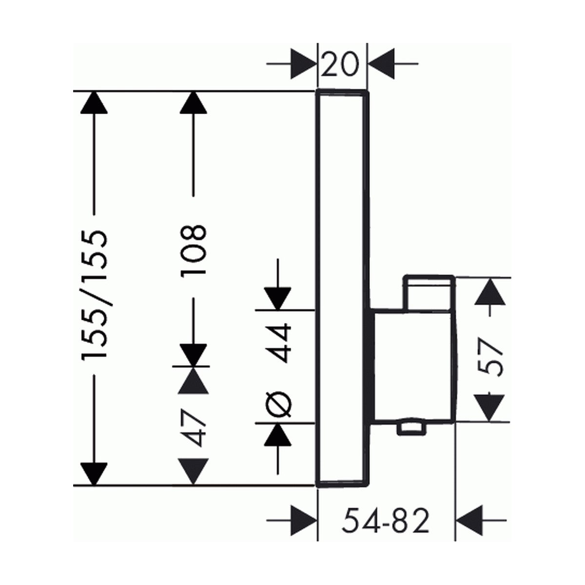 Armature 15763670 Hansgrohe Showerselect termostatska pokrivna plošča črna | KOPALNICA-ONLINE.SI
