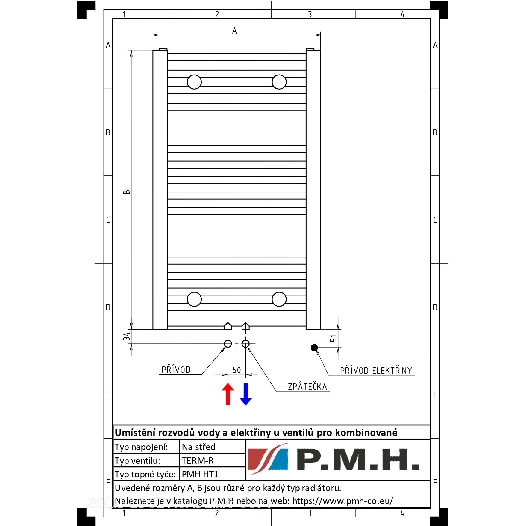 SADATERMRBEKM P.M.H. termostatski ventil za radiator - črni