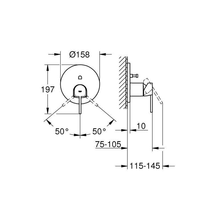 Armature 24060003 Grohe Plus pokrivna plošča | KOPALNICA-ONLINE.SI