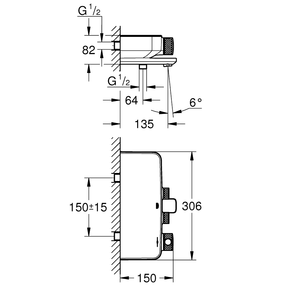 Armature 34718000 Grohe Grohtherm SmartControl termostatska armatura za kad | KOPALNICA-ONLINE.SI