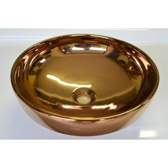 Umivalniki 4334-073-0016 Vitra Water Jewels 40 x 40 cm okrogli nadpultni keramični umivalnik baker | KOPALNICA-ONLINE.SI