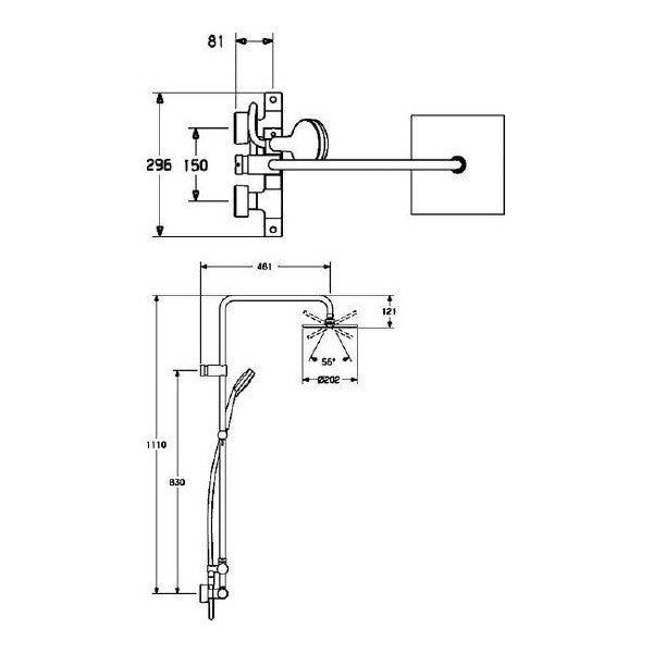 Tuš sistemi 581491130067 Hansa Unita termostatska armatura s tuš setom | KOPALNICA-ONLINE.SI