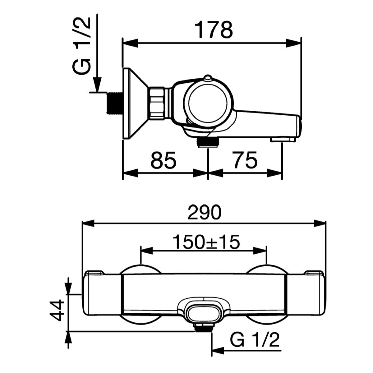 Armature 58162171 Hansa Micra stenska termostatska armatura za kad | KOPALNICA-ONLINE.SI