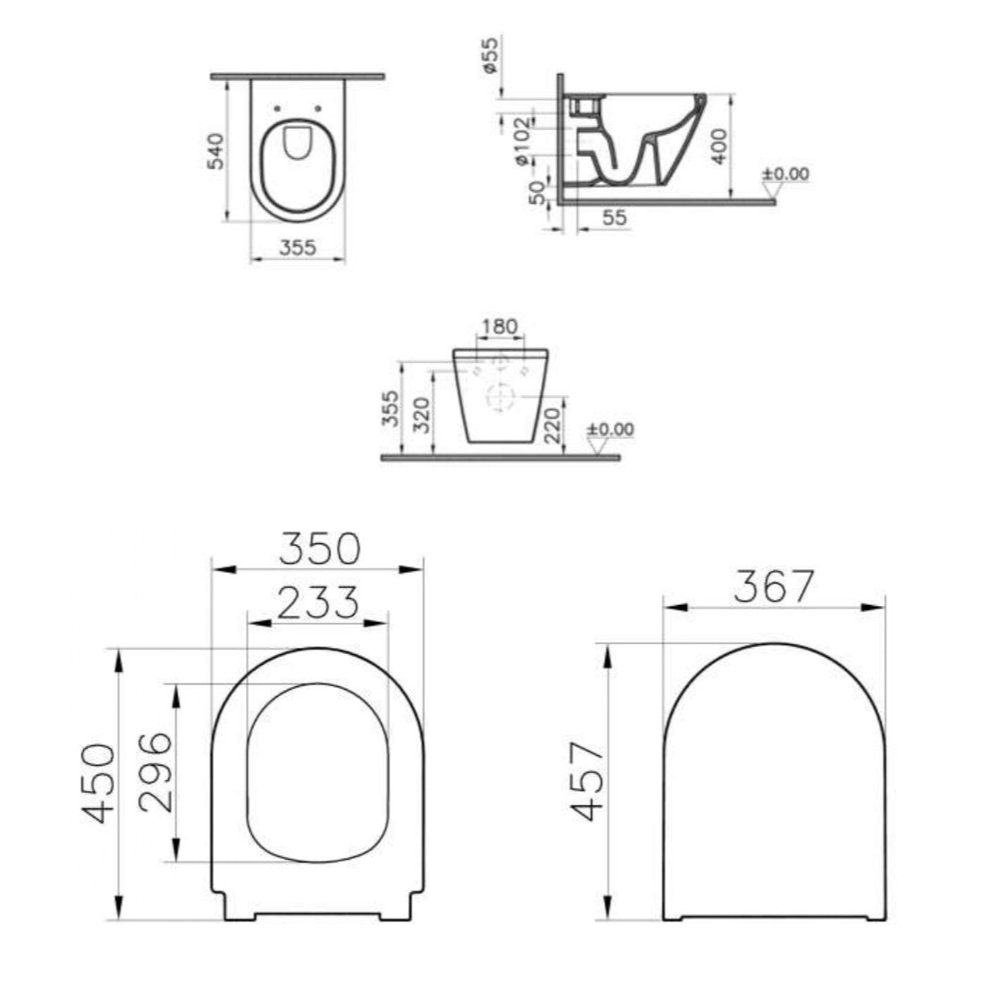 WC školjke 7062-003-6288 Vitra Integra viseča brezrobna WC školjka z WC desko s počasnim zapiranjem | KOPALNICA-ONLINE.SI