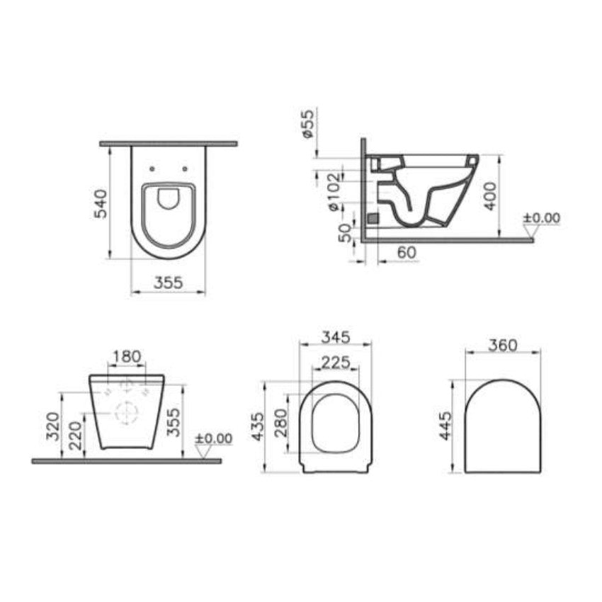 WC školjke 7063-003-6286 Vitra Integra viseča WC školjka z WC desko | KOPALNICA-ONLINE.SI