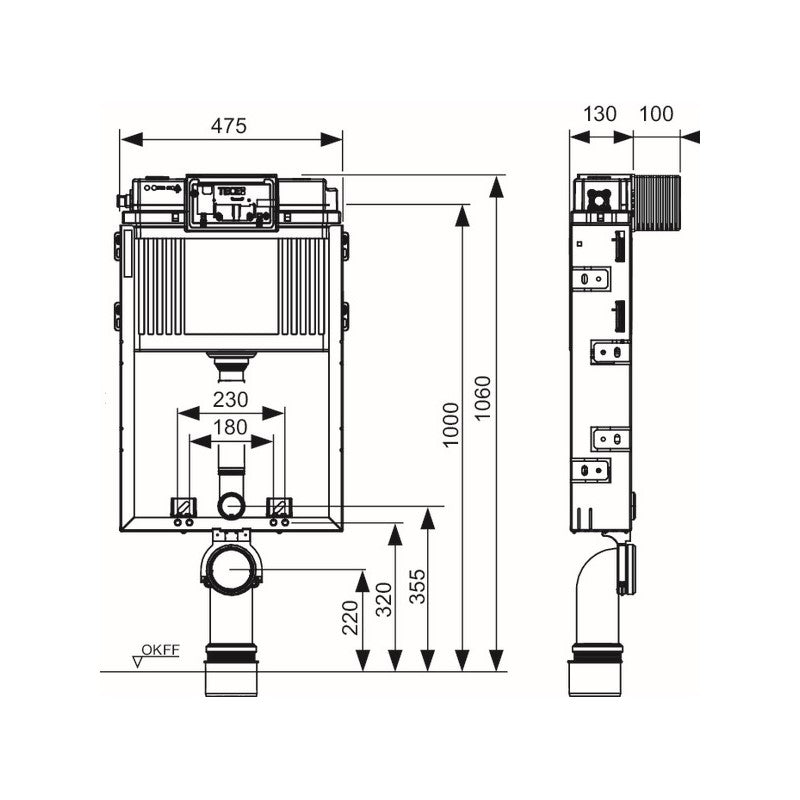 Podometni splakovalniki 9370300 TECE Box podometni splakovalnik za obzidavo | KOPALNICA-ONLINE.SI