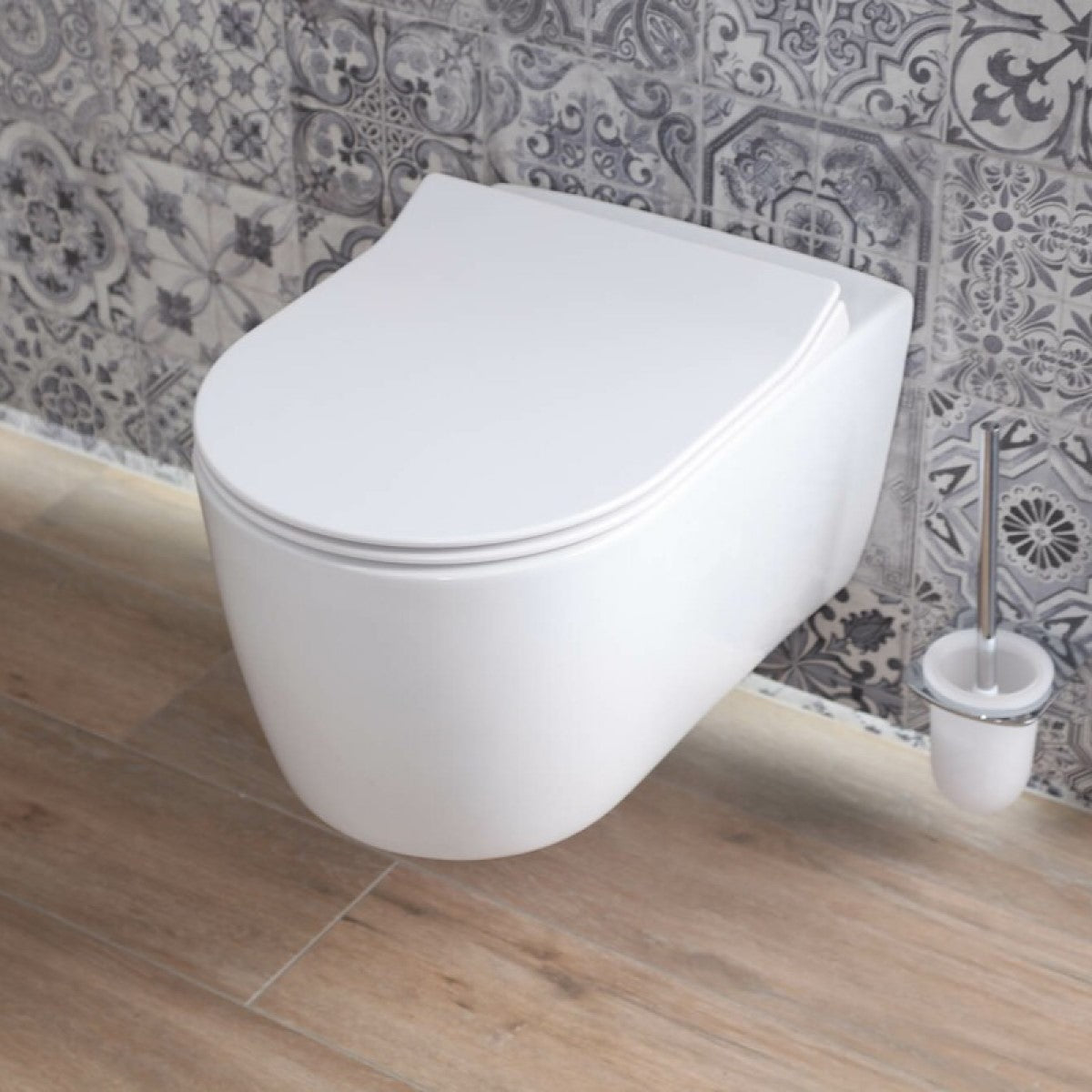 WC školjke AL010MW Glacera Alfa viseča brezrobna WC školjka bela z mat zaključkom | KOPALNICA-ONLINE.SI