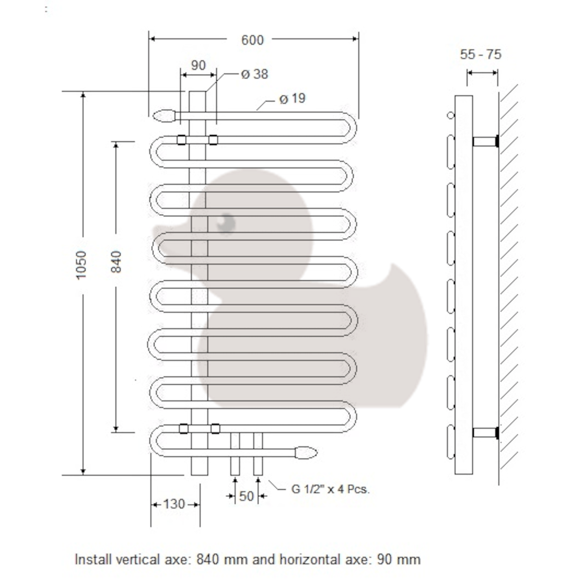 Radiatorji BR6001050CR Anima Ricordi 60 cm x 105 cm kopalniški radiator klasični | KOPALNICA-ONLINE.SI