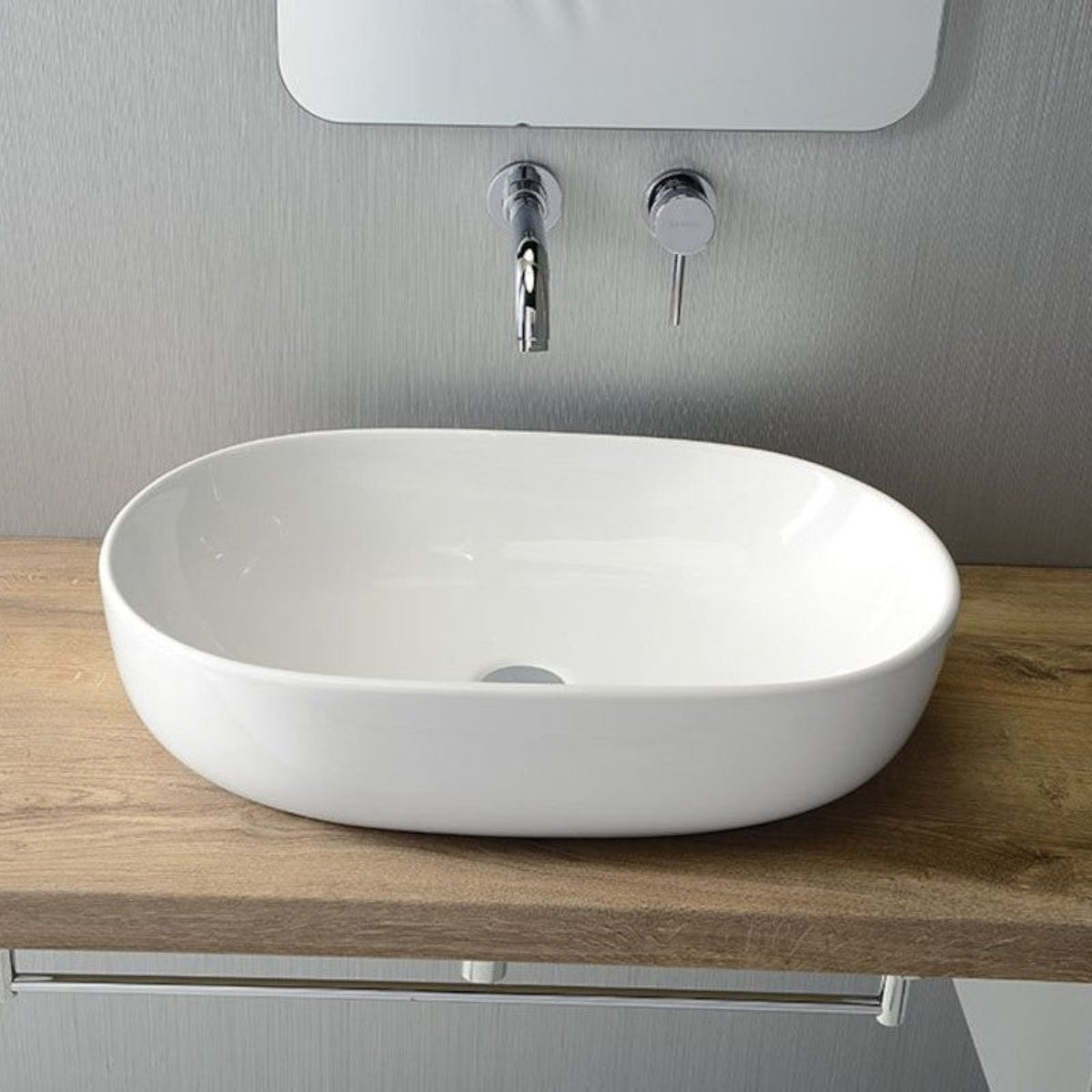 Umivalniki CA590 Sapho Caleo 60,5 x 42 cm ovalni nadpultni umivalnik | KOPALNICA-ONLINE.SI