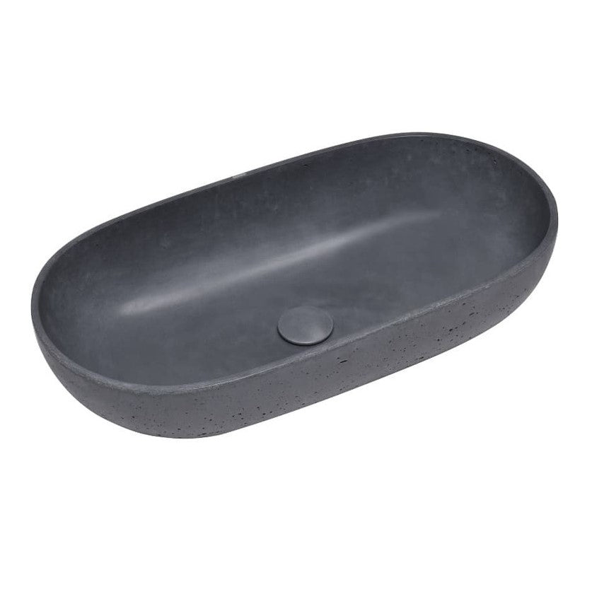 Umivalniki CEM6535A SAT Cemento 65 x 35 cm ovalni kamniti nadpultni umivalnik | KOPALNICA-ONLINE.SI