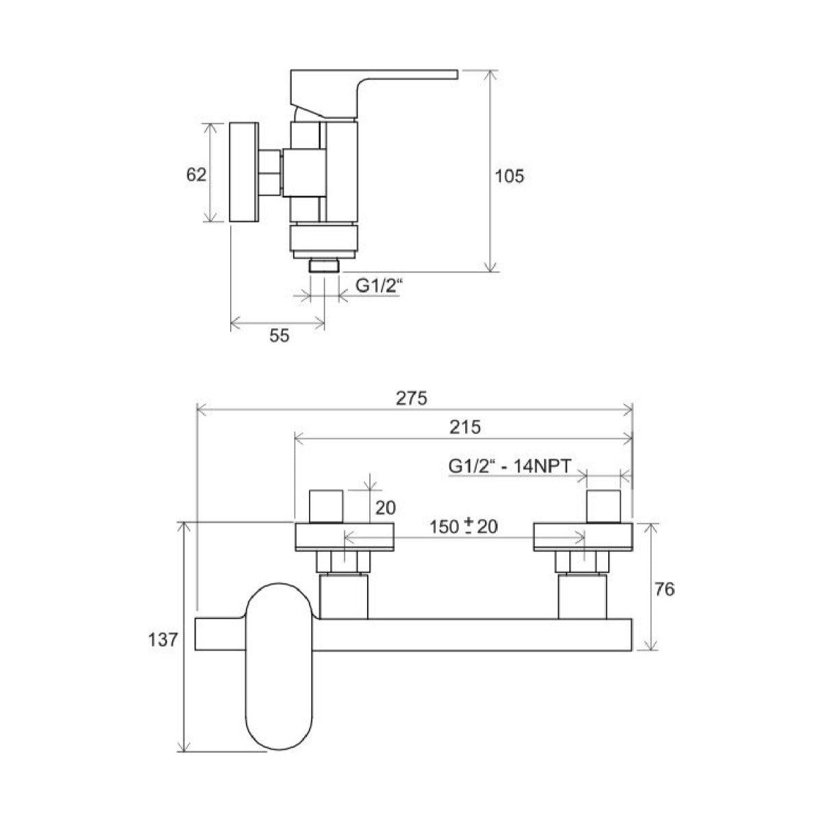 X070043 Ravak Chrome stenska armatura za tuš