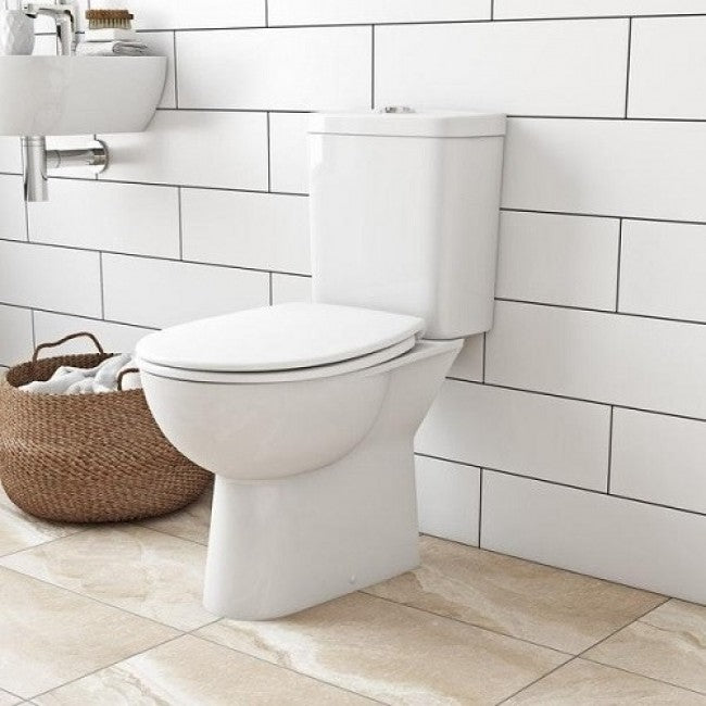 WC školjke 39347000 Grohe Bau Ceramic talna WC školjka monoblok (stenski izliv) z WC desko s počasnim zapiranjem | KOPALNICA-ONLINE.SI