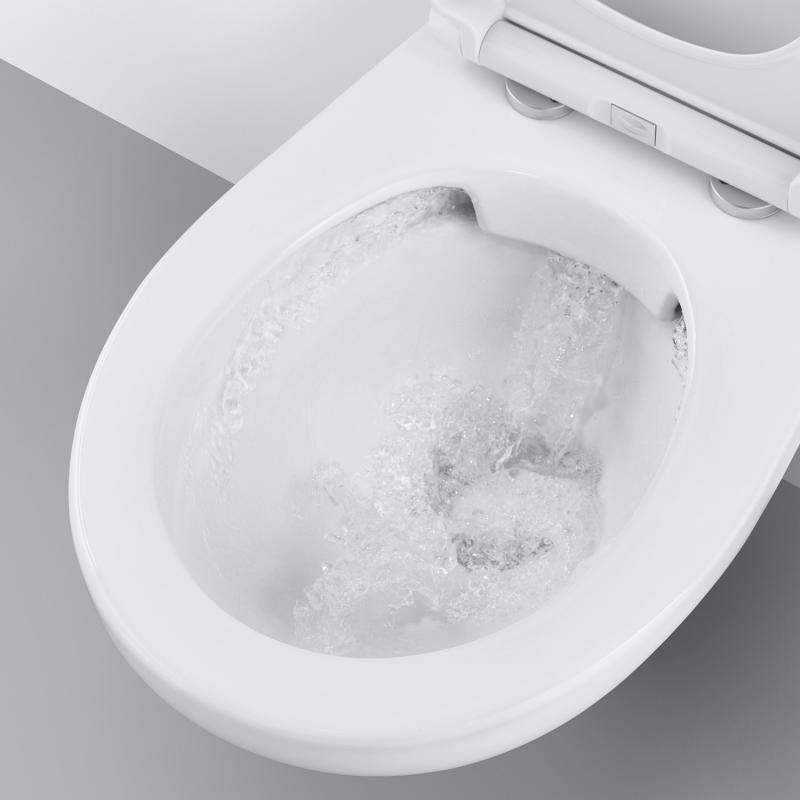 WC školjke 39346000 Grohe Bau Ceramic talna brezrobna WC školjka monoblok (talni izliv) z WC desko s počasnim zapiranjem | KOPALNICA-ONLINE.SI