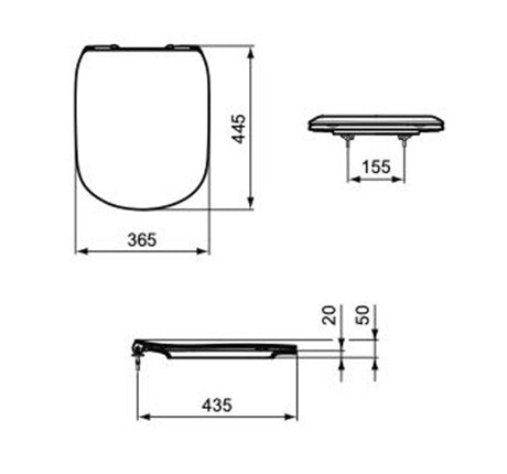 T352701 Ideal Standard Tesi tanka WC deska s počasnim zapiranjem "Soft Close"