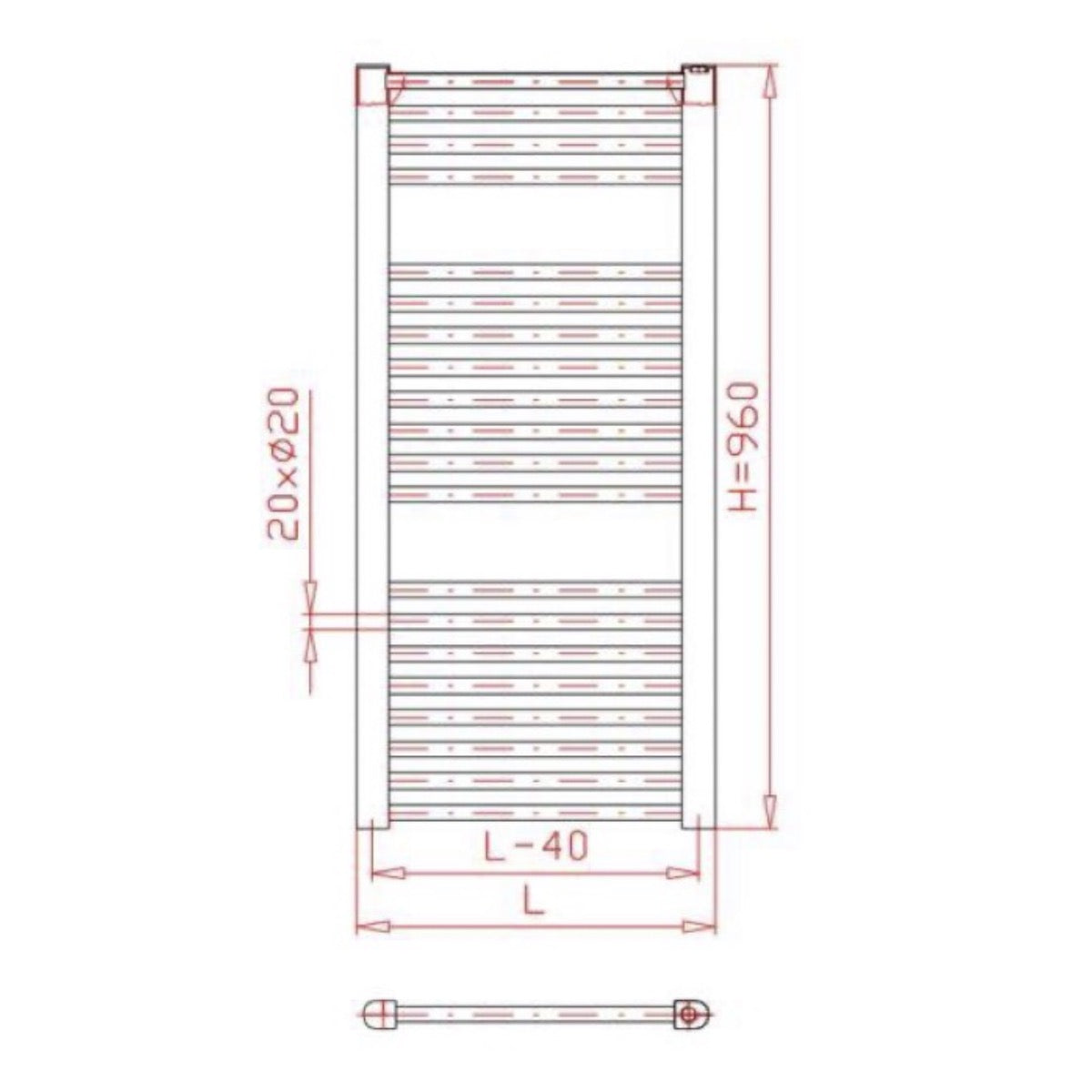 KD450960 Thermal Trend KD 45 cm x 96 cm kopalniški radiator univerzalni