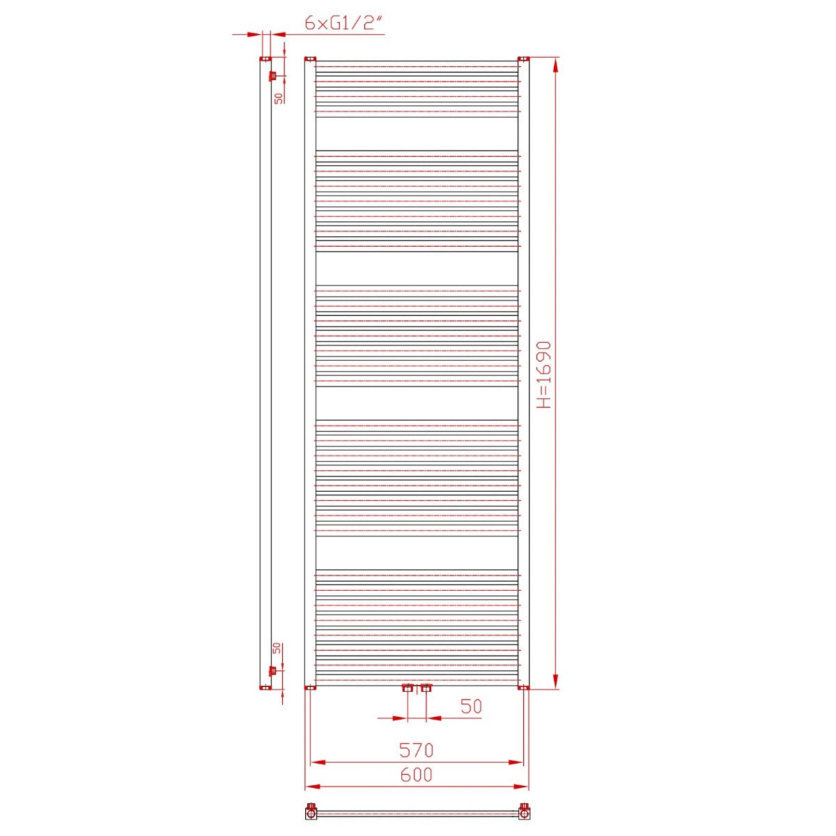 KH6001690S Thermal Trend KH 60 cm x 169 cm kopalniški radiator univerzalni
