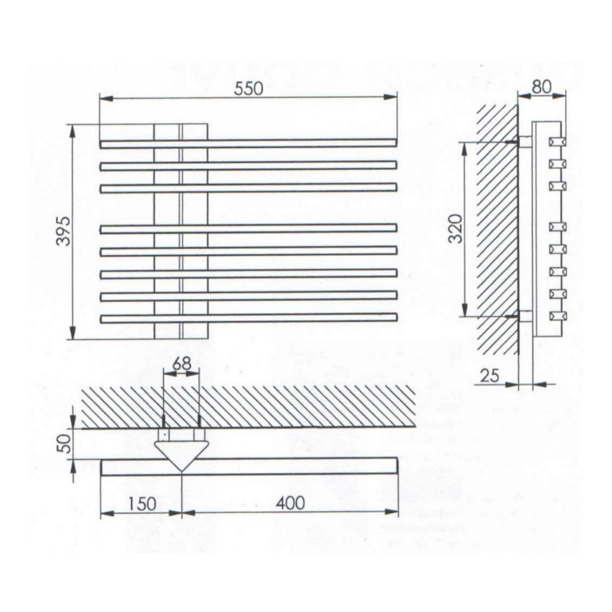 LINER ELVL Liner 39,5 cm x 55 cm električni stenski sušilec za brisače