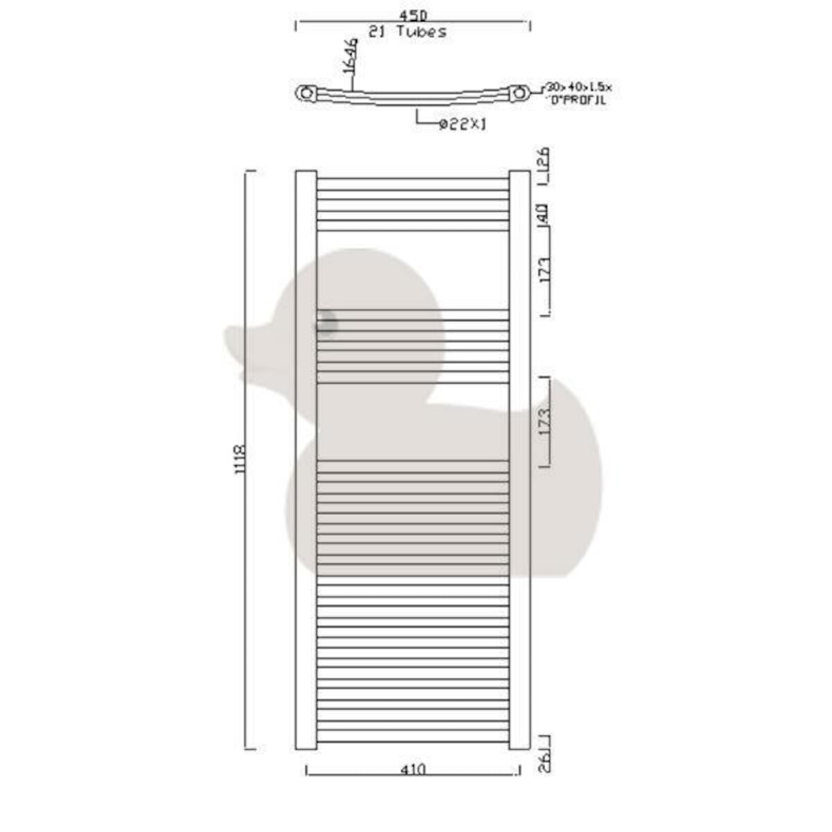 MA4501118CR Anima Marcus 45 cm x 111.8 cm kopalniški radiator univerzalni