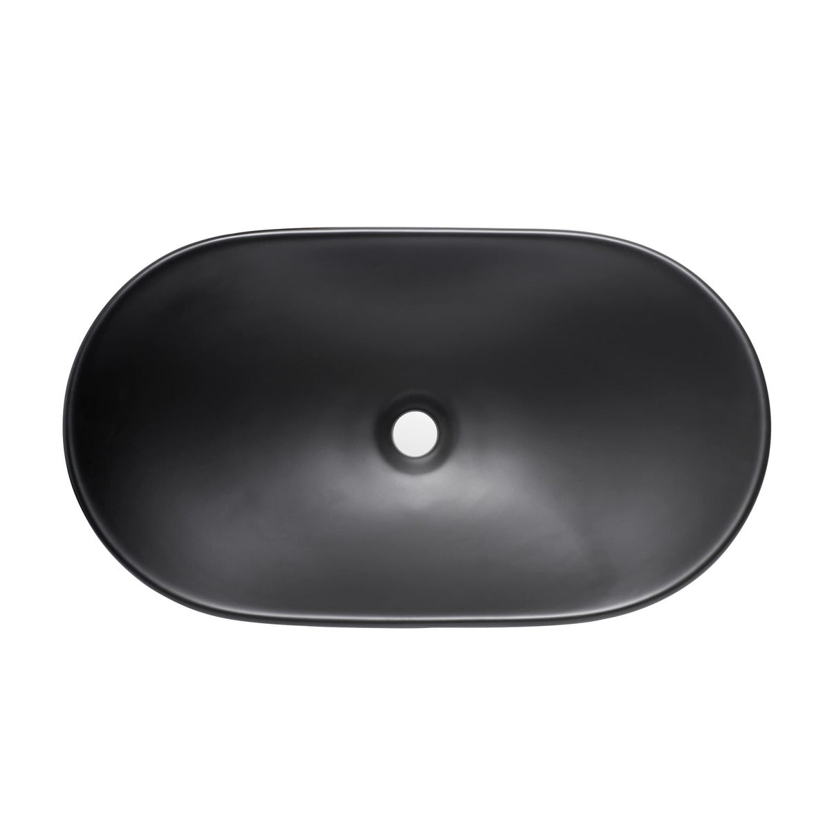 SATINF61536BKM SAT Infinitio 61,5 x 36 cm ovalni črni nadpultni keramični umivalnik z mat zaključkom