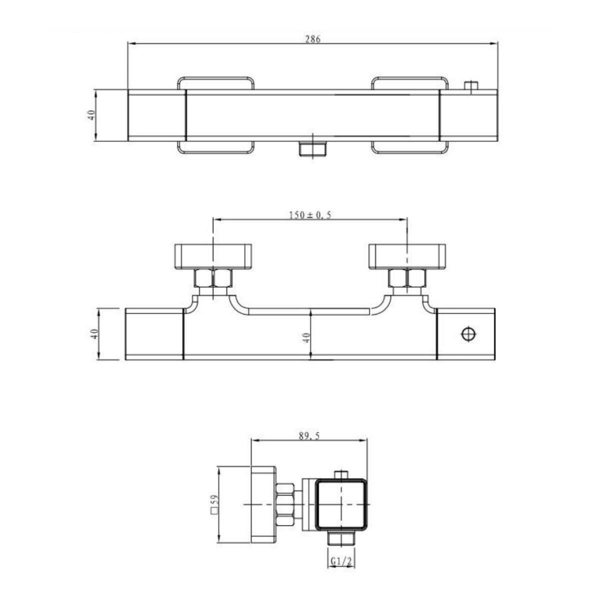 SIKOBST268Z Optima stenska termostatska armatura za tuš