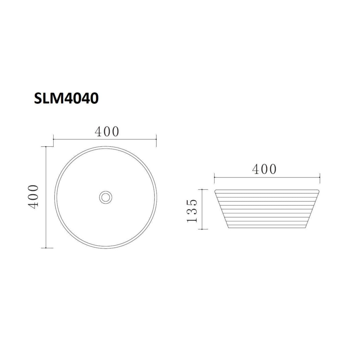 SLM4040 Triomini Slim 40 x 40 cm okrogli nadpultni umivalnik