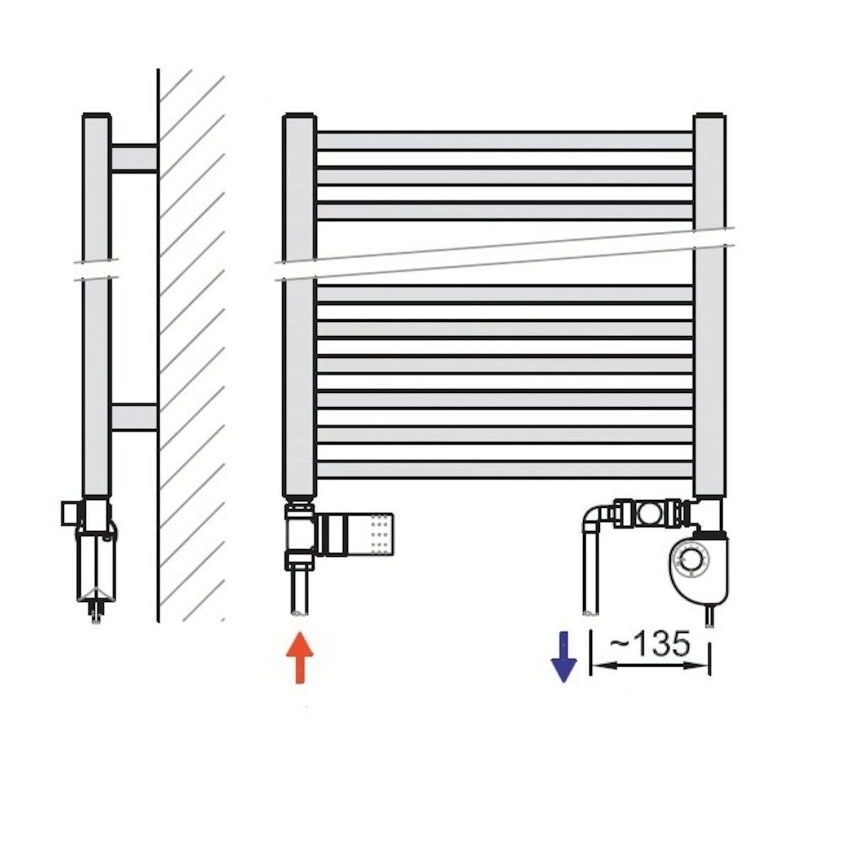 TI5501250CRS Anima Titus 55 cm x 125 cm kopalniški radiator univerzalni