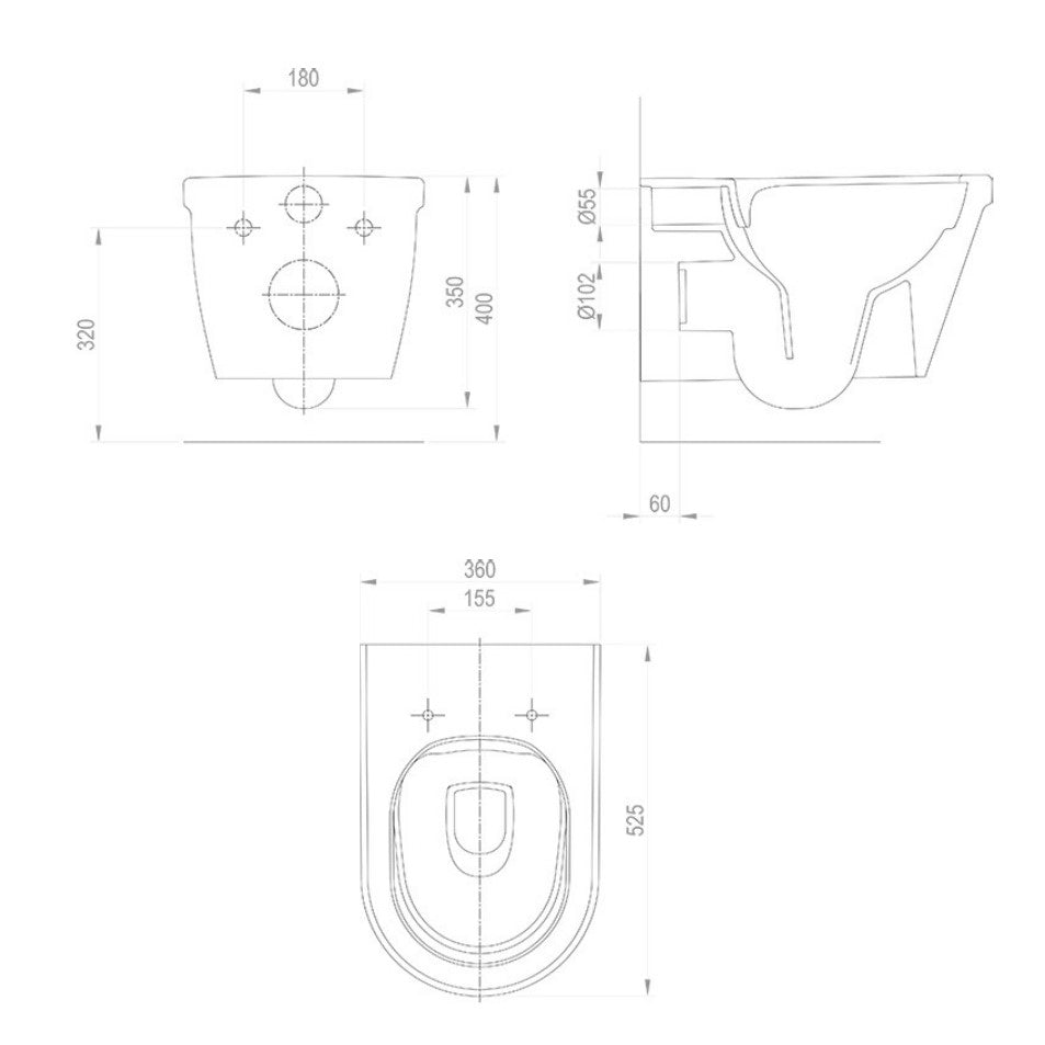X01651 Ravak Chrome RimOff viseča brezrobna WC školjka